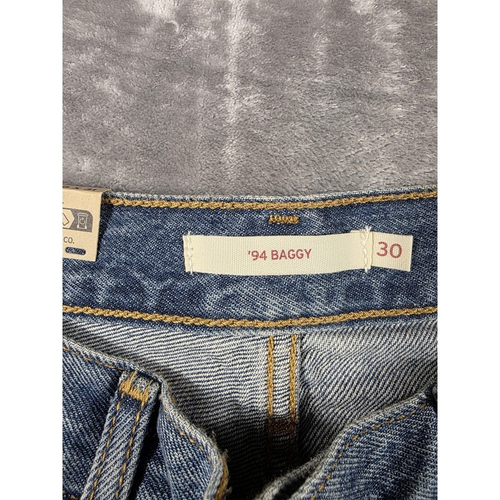 NWT Levi's Women's Mid-Rise 94's Baggy Straight Leg Blue Denim Jeans 30x31 - Picture 7 of 11